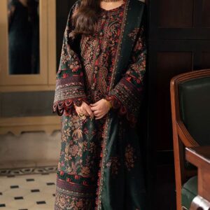 Label S4U Ivory & Green Floral Printed Kurta with Salwar and Dupatta (Set of 3)