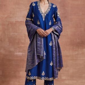 Ocean blue Anarkali Suit Set